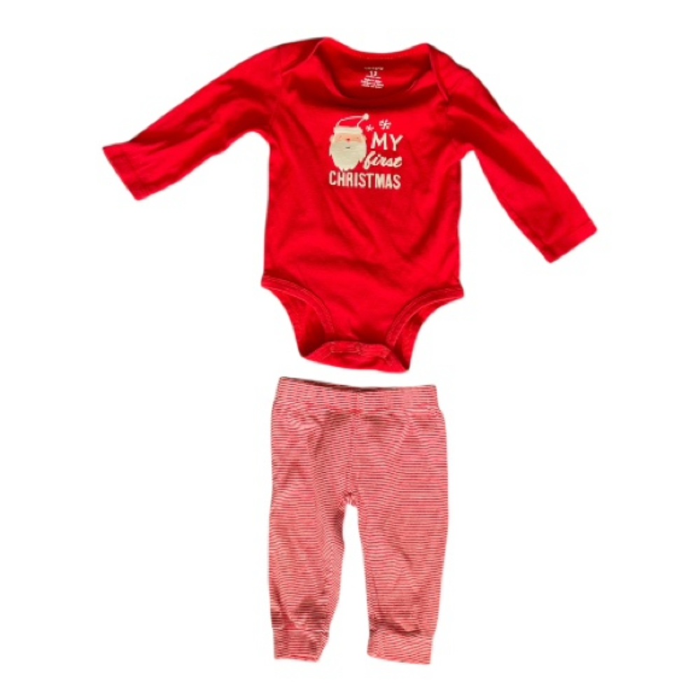#216, Carter’s My First Christmas two piece Baby Outfit, size 12 mo